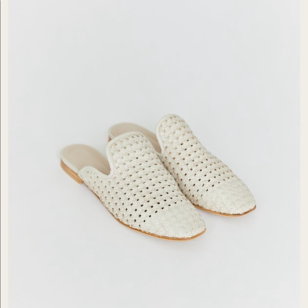 Freda Salvador Murphey Slip On Mule- Smoke Woven Calf sz 9.5